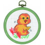 Permin Embroidery Kit Picture Chicken 2 with Frame Ø8