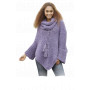 Lavender Grove by DROPS Design - Knitted Poncho in Moss Stitch Pattern Size S - XXXL