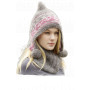 Sweet Winter Hat by DROPS Design - Knitted Hat and Neck Warmer with Nordic Pattern size S - XL
