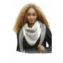 Warm Mist by DROPS Design - Knitted Shawl with Block Stripes Pattern 180x40 cm