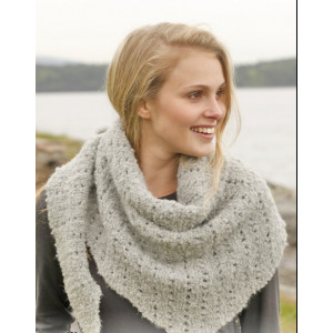 Iceland by DROPS Design - Knitted Scarf in Garter Stitch and Lace Pattern 175x45 cm