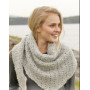 Iceland by DROPS Design - Knitted Scarf in Garter Stitch and Lace Pattern 175x45 cm