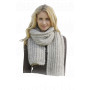 Grey Mist by DROPS Design - Knitted Scarf with English Rib Pattern 175x35 cm