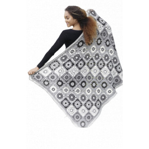 Margarita by DROPS Design - Blanket with Crochet Squares Pattern 140x96 cm