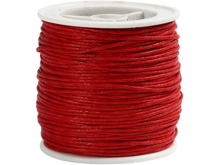 2mm Waxed Nylon Cord, Classic Red, Sold By 50m Spool