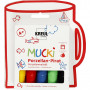 Mucki Glas- og porcelænstusch, assorted colours, line 2-5 mm, 5 pc/ 1 pack