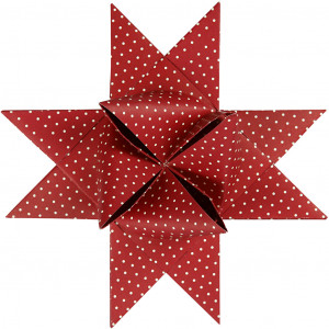 Paper Star Strips, L: 100 cm, 18 cm, W: 40 mm, Red, White, 40 Strips, 1  Pack
