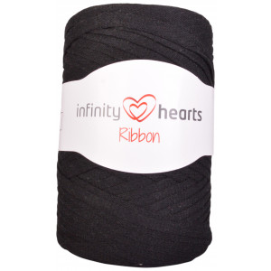 Infinity Hearts Ribbon Fabric Yarn 02 Black