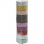 Glitter Tape, assorted colours, W: 15 mm, 6 m/ 10 pack
