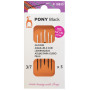 Pony Black Leather Needles Size 3/7 - 5 pcs