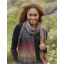 Rainbow Ripples by DROPS Design - Knitted Scarf with Stripes and Lace Pattern 160x30 cm