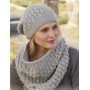 Autumn Mist by DROPS Design - Knitted Neck Warmer and Hat Pattern size S - XL