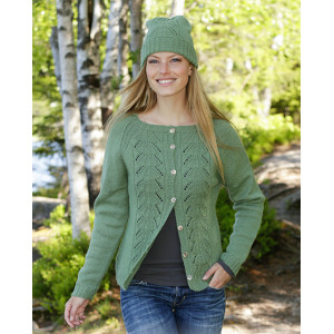 Green Luck by DROPS Design - Knitted Jacket Pattern Sizes S - XXXL