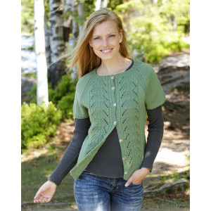 Green Luck Cardi by DROPS Design - Knitted Vest Pattern Sizes S - XXXL