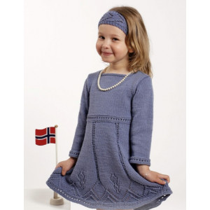 Wendy Darling by DROPS Design - Knitted Dress and Hair Band with Lace Pattern size 2 - 10 years