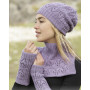 Sweet Verbena by DROPS Design - Knitted Set with Hat, Neck and Wrist Warmers Pattern size S - L