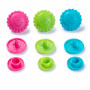 Prym Love Color Snaps Non-Sew Press Fasteners Plastic Flower Ø13.6 mm Ass. Pink/Green/Turquoise - 30 pcs