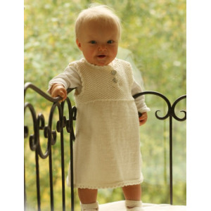 Baby Harriet by DROPS Design - Knitted Baby Dress and Booties Pattern Size 1 months - 4 years