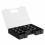 Hobbybox/Craft Storage Box Plastic Deluxe for Beads and Buttons 8-20 compartments Black 35.5x25.5x5.6cm