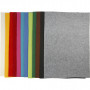 Craft Felt, assorted colours, 42x60 cm, thickness 3 mm, 12 ass sheets/ 1 pack