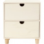 Chest of drawers, 2 drawers, H: 23 cm, W: 20 cm, plywood, 1 pcs., depth 11.5 cm