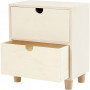 Chest of drawers, 2 drawers, H: 23 cm, W: 20 cm, plywood, 1 pcs., depth 11.5 cm