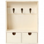 Key cabinet, H: 28.5 cm, W: 22 cm, 1 pc, plywood