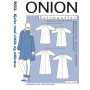 ONION Sewing Pattern Plus 9023 Wide Dress With Stand Collar Size XL-5XL