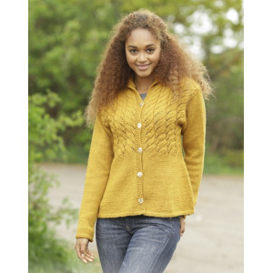 Cornfield by DROPS Design - Knitted Jacket with Lace Pattern size S - XXXL