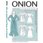 ONION Sewing Pattern 2076 Wrap Ruffle Dress Size XS-XL