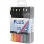 Plus Color Marker, assorted colours, 5,5 ml, L: 14,5 cm, line 1-2 mm, 18 pc/ 18 pack