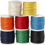 Cotton Cord, assorted colours, thickness 1 mm, 40 m/ 8 pack