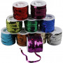 Sequined Ribbon, metallic colours, W: 6 mm, 10x10 m/ 1 pack