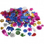 Sequins, bold colours, size 15-45 mm, 400 g/ 1 pack