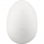 Polystyrene Eggs, H: 7 cm, 50 pcs, white