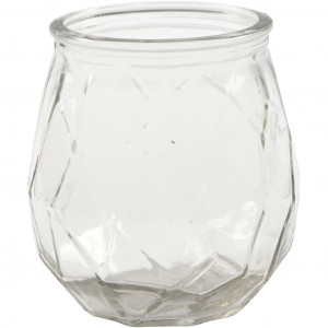 6.5cm x 5.7cm Large Glass Tealight Holder Clear