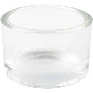 6.5cm x 5.7cm Large Glass Tealight Holder Clear