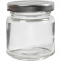Storage Glass Jar, H: 6.5 cm, D: 5.7 cm, 12 pcs, transparent