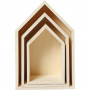 Storage Boxes, H: 20.3+25.3+31 cm, W: 13+16.2+20 cm, 3 pcs, plywood