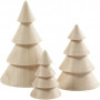Christmas Trees, H: 5+7,5+10 cm, D 3,5+5,4+6,7 cm, 3 pc/ 1 pack