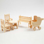 Mini Furniture, garden table, pram, chair, rocking chair, bench, H: 5,8-10,5 cm, 50 pc/ 1 pack