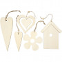 Wooden Ornament, size 6,5-21,5 cm, thickness 5 mm, 100 pc/ 1 pack
