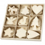 Wooden Ornament, christmas, size 7-8 cm, 72 pc/ 1 pack