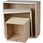 Book boxes, square, H: 15x15+21.5x21.5x21.5+28x28 cm, depth 12.5 cm, 3 pcs./ 1 set
