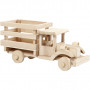 Truck, H: 11 cm, L: 22 cm, 1 pc, pine, plywood