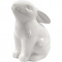 Rabbit, H: 9 cm, D: 5.5 cm, 12 pcs, white