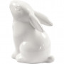 Rabbit, H: 9 cm, D: 5.5 cm, 12 pcs, white