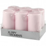 Candles, light red, H: 100 mm, D 50 mm, 6 pc/ 1 pack