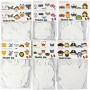 Card Masks, white, H: 15-22 cm, W: 24-25 cm, 230 g, 192 pc/ 1 pack