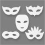 Card Masks, white, H: 15-22 cm, W: 24-25 cm, 230 g, 192 pc/ 1 pack
